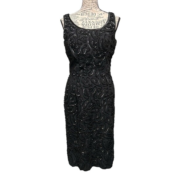 Vintage 50's 60's Black Embroidered Party Dress by‎ Jr. Theme Size S Whimsigoth - Picture 1 of 8